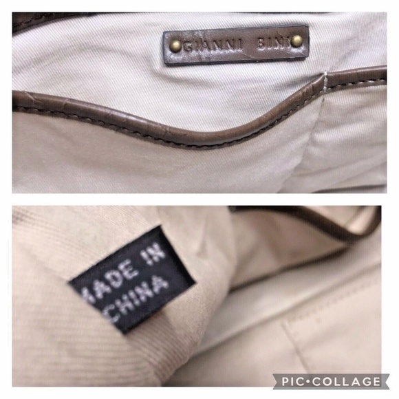 Gianni Bini Brown Genuine Leather Purse Shoulder Bag‎ Tote Hobo Satchel - Picture 15 of 16